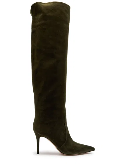 Gianvito Rossi Hansen Cuissard Suede Over-the-knee Boots In Brown