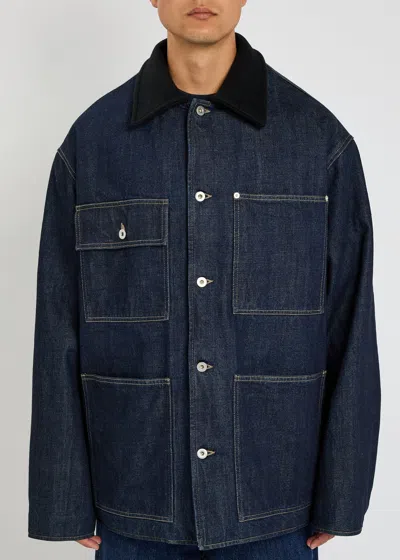 Jil Sander Denim Jacket With Chest Pockets And Collared Neck In Blue