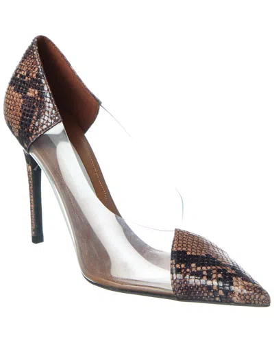 Stella Mccartney Iconic Snake-embossed & Vinyl Pump In Brown
