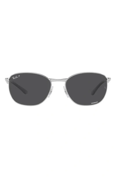 Ray Ban Ray-ban 57mm Polarized Pillow Sunglasses In Metallic