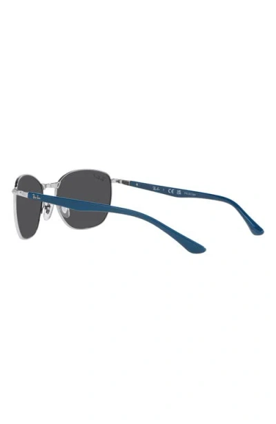 Ray Ban Ray-ban 57mm Polarized Pillow Sunglasses In Metallic