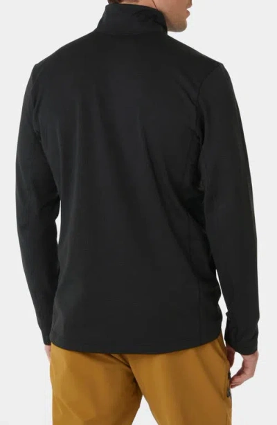 Helly Hansen Versatile Half Zip Midlayer Fleece Pullover In Black