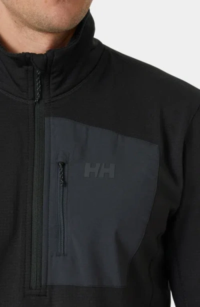Helly Hansen Versatile Half Zip Midlayer Fleece Pullover In Black