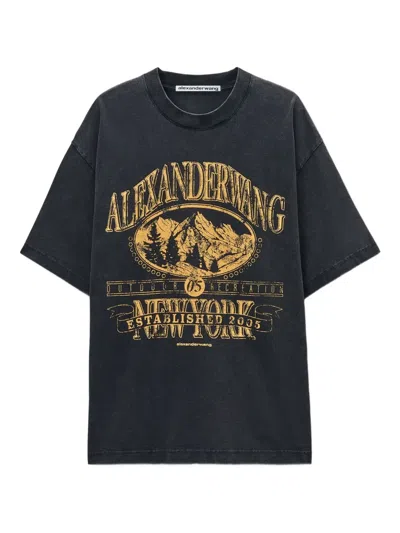 Alexander Wang T-shirt Mit Grafischem Print In Black