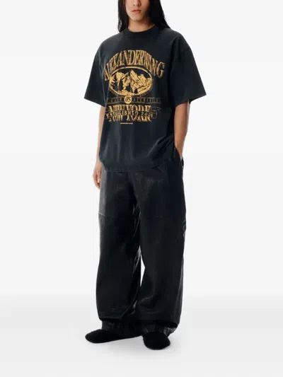 Alexander Wang T-shirt Mit Grafischem Print In Black