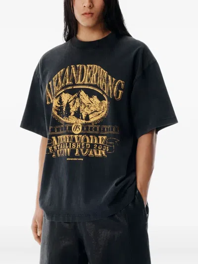 Alexander Wang T-shirt Mit Grafischem Print In Black