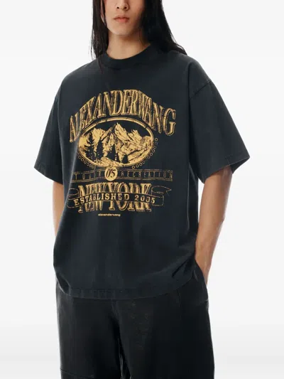 Alexander Wang T-shirt Mit Grafischem Print In Black