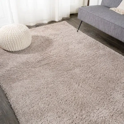 Jonathan Y Groovy Solid Shag Area Rug In Sand