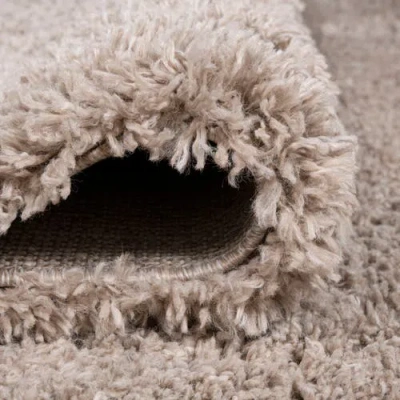 Jonathan Y Groovy Solid Shag Area Rug In Sand