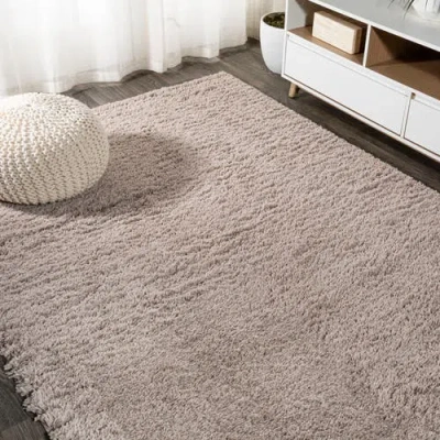 Jonathan Y Groovy Solid Shag Area Rug In Sand