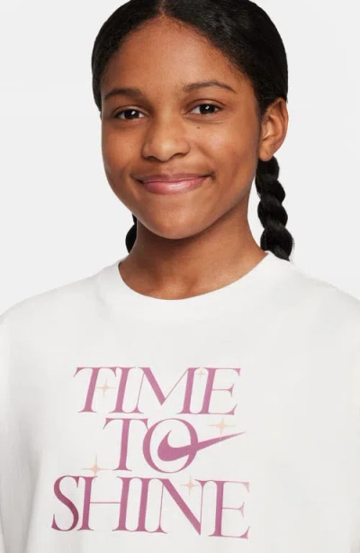 Nike Big Kid Girls Crew Neck Short Sleeve Regular Fit Graphic T-shirt In White