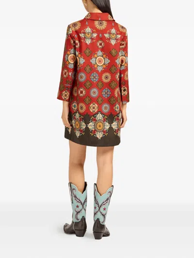 La Doublej Short Artemis Dress Nucleus Placee Rust In Red