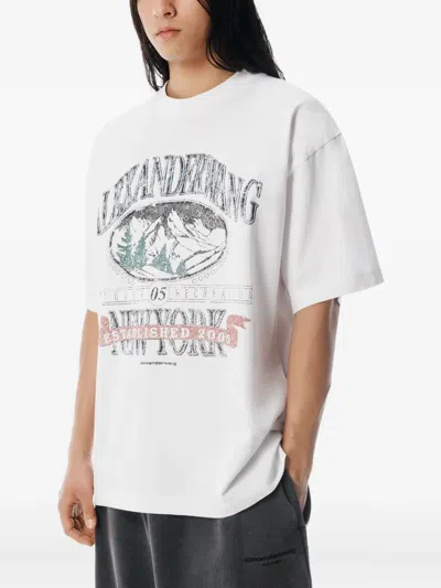 Alexander Wang T-shirt Mit Grafischem Print In White