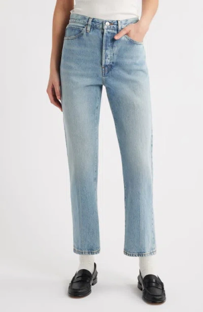Frame The Vertical High Waist Ankle Relaxed Straight Leg Jeans In Blue