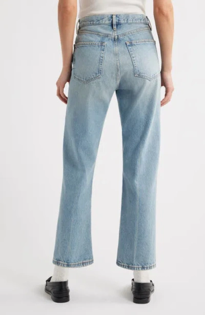 Frame The Vertical High Waist Ankle Relaxed Straight Leg Jeans In Blue
