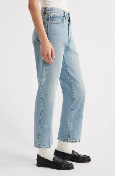 Frame The Vertical High Waist Ankle Relaxed Straight Leg Jeans In Blue