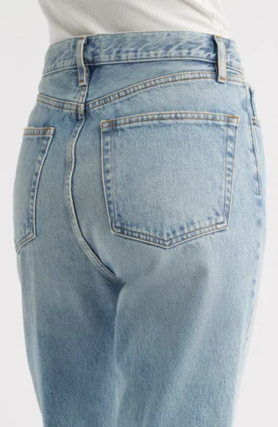 Frame The Vertical High Waist Ankle Relaxed Straight Leg Jeans In Blue
