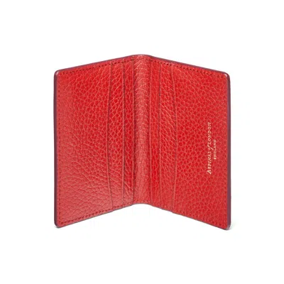 Aspinal Of London Double Fold Credit Card Holder In Red