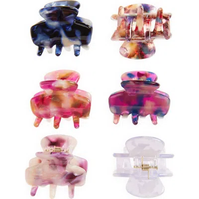Tasha Assorted 6-pack Mini Jaw Hair Clips In Multi
