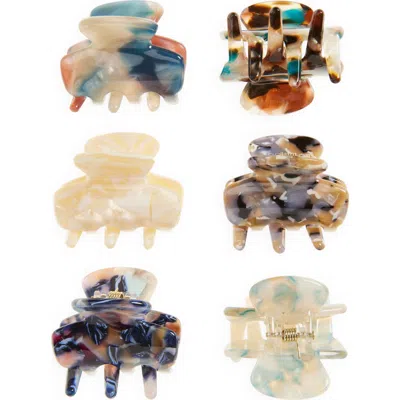 Tasha Assorted 6-pack Mini Jaw Hair Clips In Multi