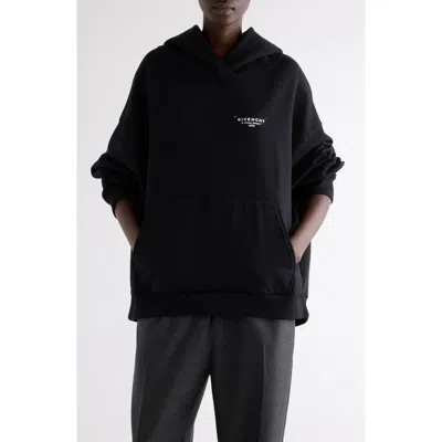 Givenchy Oversized Hooded Sweatshirt Kangaroo Pocket In Black
