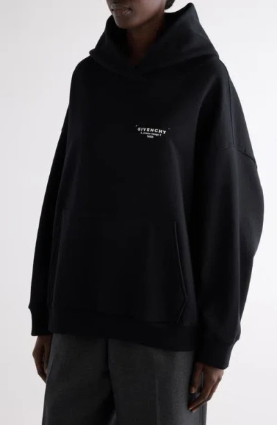 Givenchy Oversized Hooded Sweatshirt Kangaroo Pocket In Black