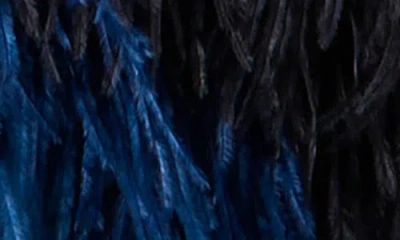 Akris Corsage Strapless Feather Front Silk Gown In Multi