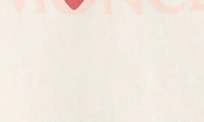 Moncler Kids' Ruffle Hem Graphic T-shirt & Heart Print Leggings Set In White