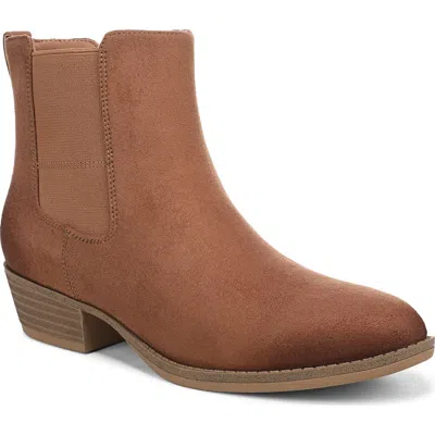 Dr. Scholl's Women's Mara Stacked Block Heel Chelsea Short Boots In Brown