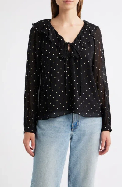Rails Honora Polka-dot Chiffon Blouse In Multi