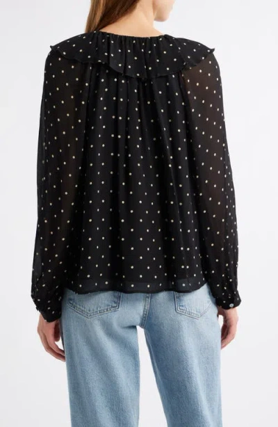 Rails Honora Polka-dot Chiffon Blouse In Multi
