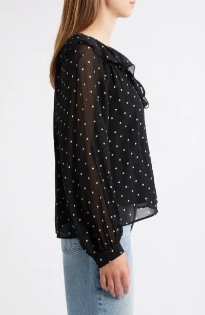 Rails Honora Polka-dot Chiffon Blouse In Multi