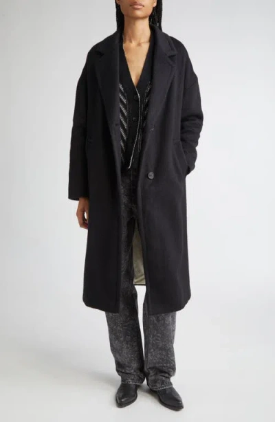 Golden Goose Single-breasted Cocoon Coat Coats Black In Black