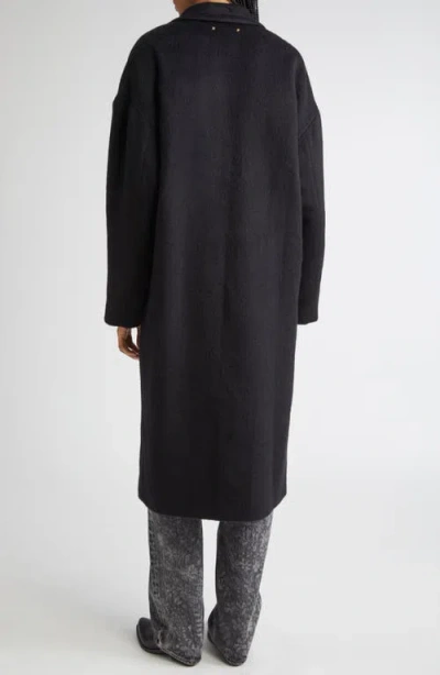Golden Goose Single-breasted Cocoon Coat Coats Black In Black
