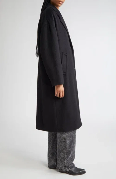 Golden Goose Single-breasted Cocoon Coat Coats Black In Black