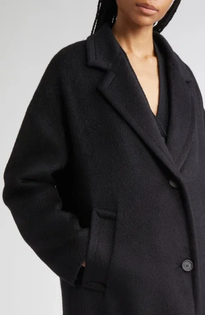 Golden Goose Single-breasted Cocoon Coat Coats Black In Black