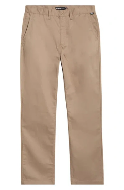 Vans Authentic Relaxed Flat Front Stretch Chinos In Neutral
