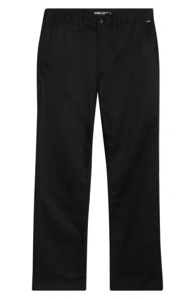 Vans Authentic Relaxed Flat Front Stretch Chinos In Black