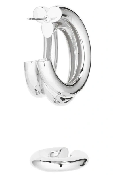 Rabanne Triple Loop Hoop Earrings & Ear Cuff Set In Metallic