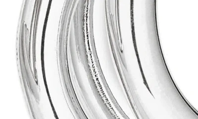 Rabanne Triple Loop Hoop Earrings & Ear Cuff Set In Metallic