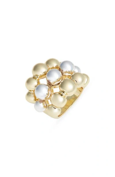 Nordstrom Triple Row Orb Cocktail Ring In Gold