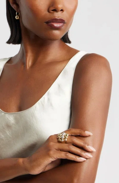 Nordstrom Triple Row Orb Cocktail Ring In Gold
