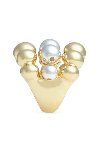 Nordstrom Triple Row Orb Cocktail Ring In Gold