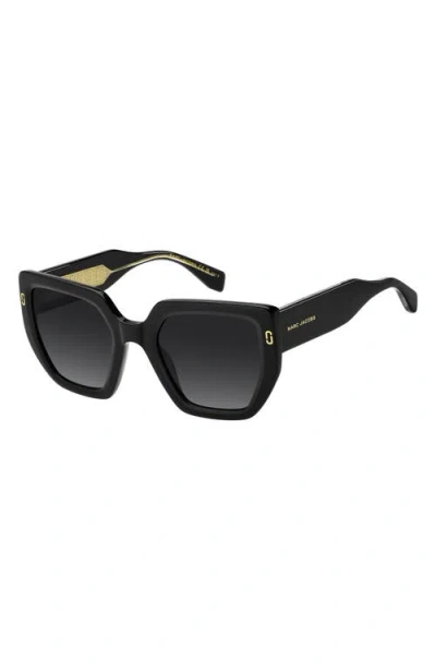 Marc Jacobs 52mm Gradient Square Sunglasses In Black