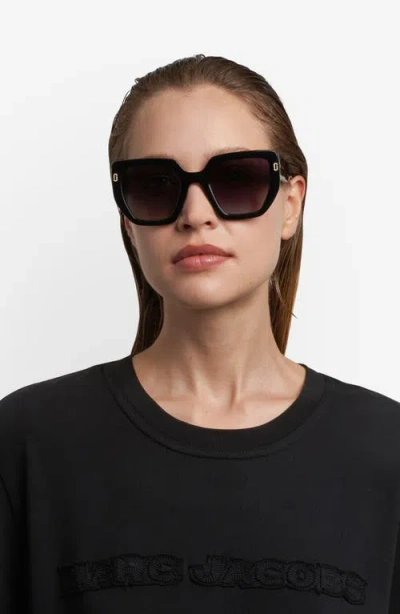 Marc Jacobs 52mm Gradient Square Sunglasses In Black
