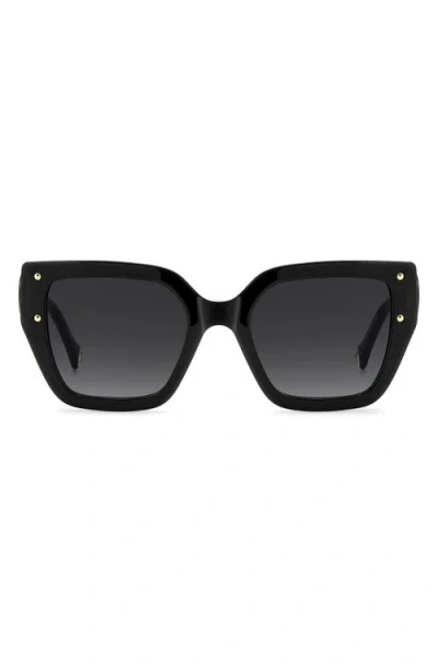 Carolina Herrera Her 53mm Gradient Square Geometric Sunglasses In Black