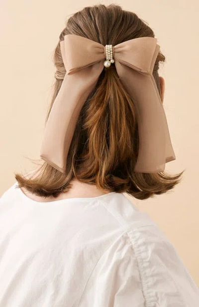 Alexandre De Paris Organza Silk Bow Barette In Pink