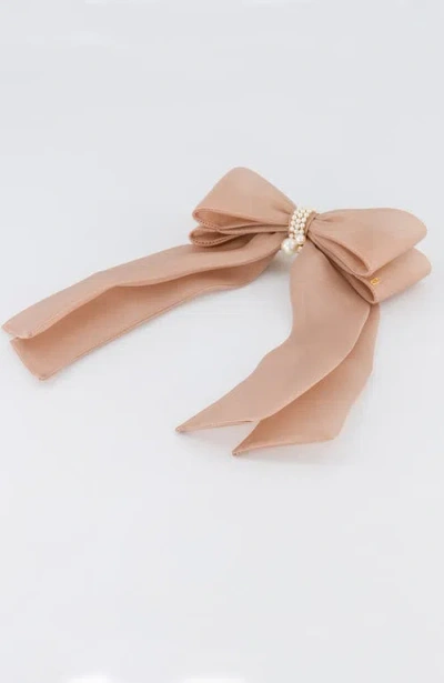 Alexandre De Paris Organza Silk Bow Barette In Pink