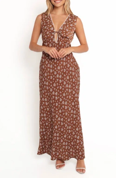 Petal And Pup Petal & Pup Jackson Floral Print Maxi Dress In Brown