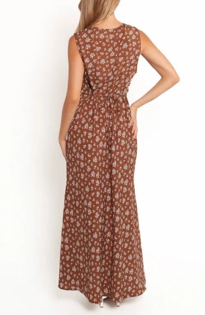 Petal And Pup Petal & Pup Jackson Floral Print Maxi Dress In Brown